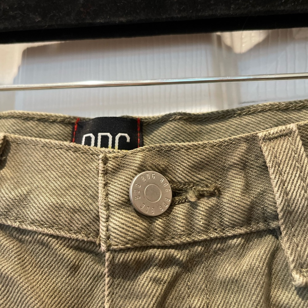 BDG High-Rise Cheeky Green Shorts - Picture 3 of 6